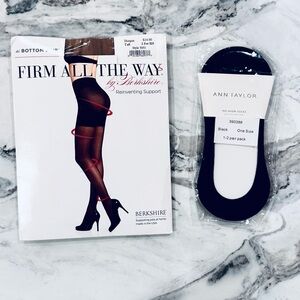 Bundle of 2-Berkshire Bisque Color Tights and & Ann Taylor socks NWT
